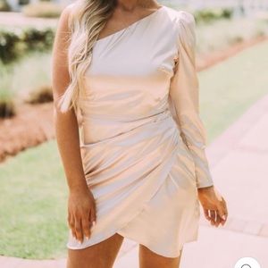Brand NWT Shop These Three Boutique Satin One Shoulder Dress